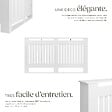 TECTAKE - Cache-radiateur VILA design à lattes avec étagère blanc - vignette