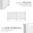 TECTAKE - Cache-radiateur VILA design à lattes avec étagère blanc - vignette