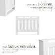TECTAKE - Cache-radiateur VILA design à lattes avec étagère blanc - vignette