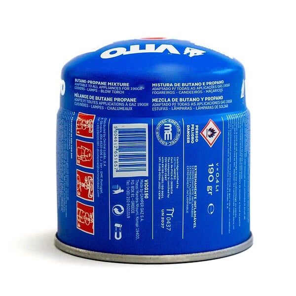 VITO - Pack de 12 Cartouches gaz 190g butane perçable sécurité stop-gaz VITO - large