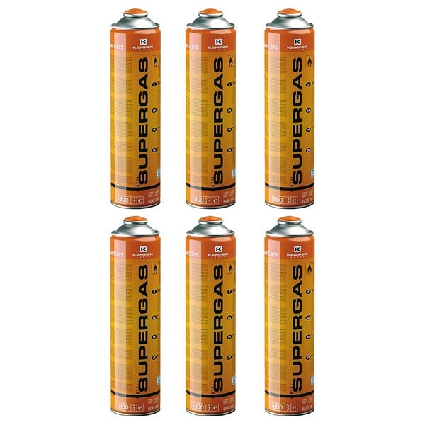 KEMPER - Pack de 6 Cartouches gaz 330g Bouteilles Butane propane 600ml Kemper Bonbonne gaz universelle valve 7/16 - large