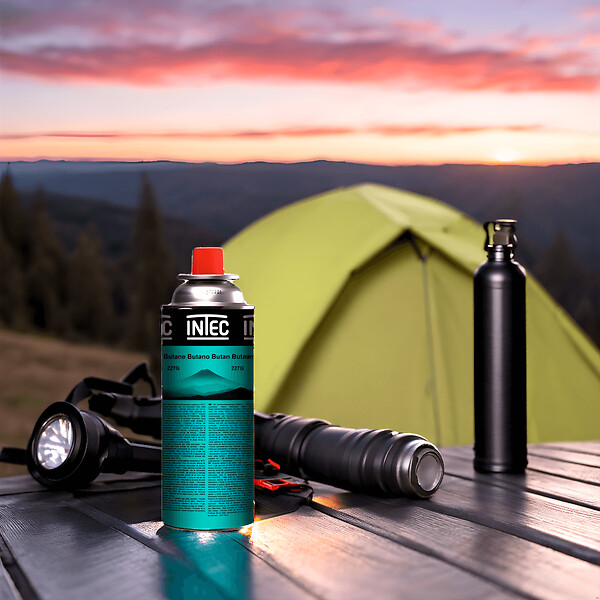 INTEC - Pack 12 Bouteilles de gaz Butane 250 g Cartouche gaz Camping Compacte Encliquetable Réchaud Désherbeur Barbecue INTEC - large