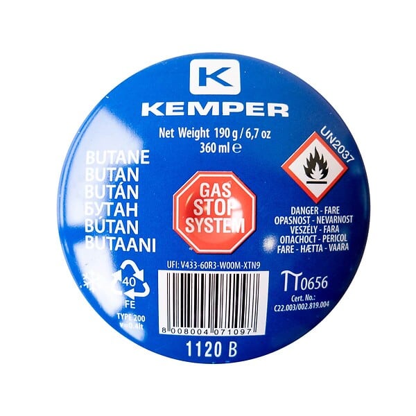 KEMPER - Pack de 12 Cartouches de gaz 190g Perçable Butane KEMPER - large