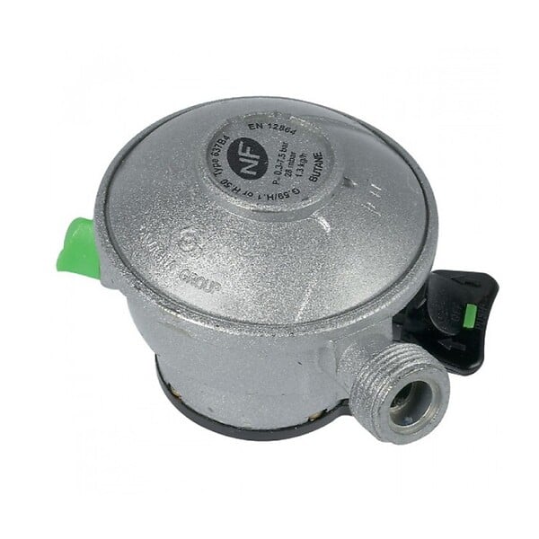 KEMPER - Pack Tuyau gaz flexible 2 m + Détendeur Butane à clipser Quick-On Valve Diam 27mm Avec Sécurité stop gaz - large
