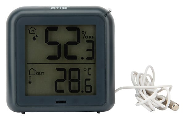 OTIO - Thermomètre hygromètre Noir à sonde filaire et capteur de précision - Otio - large
