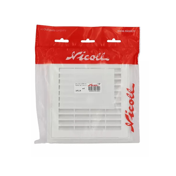 NICOLL - Grille de ventilation Nicoll 1F114 carrée à fermeture 176x176mm blanc - large