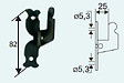 TORBEL - Support rustique TORBEL cataphorèse noir pour espagnolette - 752254 - vignette