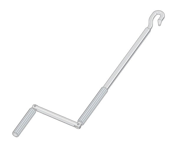 CHERUBINI - MANIVELLE PLIABLE AVEC CROCHET L150 RAL 9016 - large