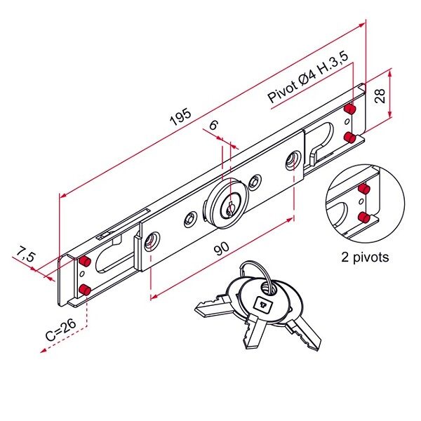 TIRARD - SER CYL ROND 2 PIVOTS 4MM HT35 AC BLC - large