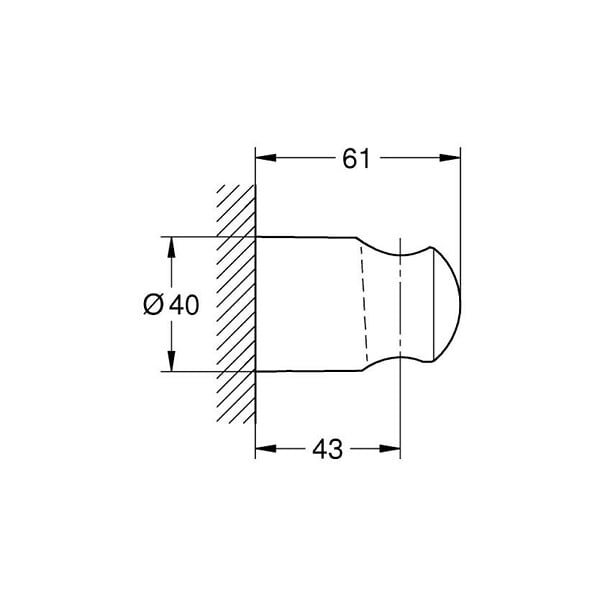 GROHE - Support mural pour douchette Vitalio noir mat + nettoyant GrohClean - large