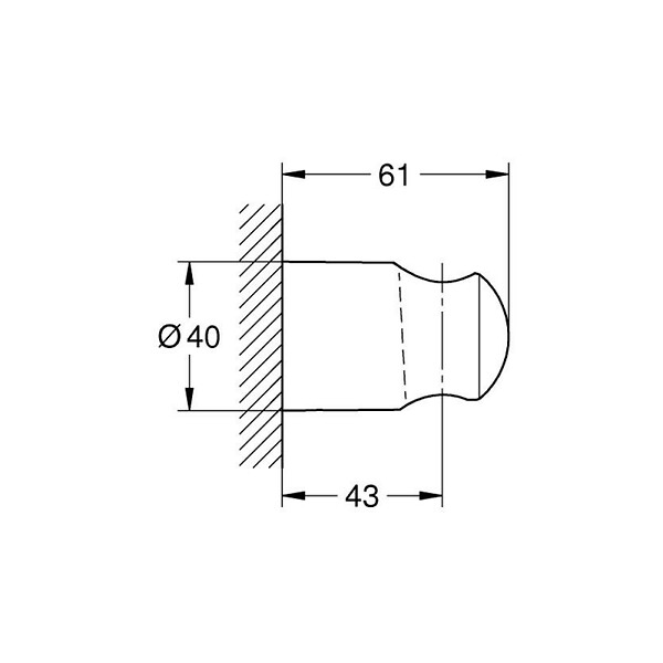 GROHE - Support mural pour douchette Vitalio noir mat + microfibre - large