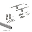 EMUCA - Kit de fixation pour 4 étagères en bois et 1 tringle de suspension de 1m de long Zero, Aluminium et Zamak et Plastique, Peint gris pierre - vignette