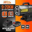 WARM TECH - Canon à chaleur au gaz réglable de 9 à 20KW et fonctionnant sur batterie ou sur secteur - vignette