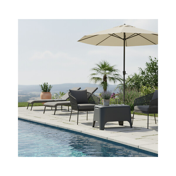 TOOMAX - Table basse de jardin 59x 39x 36cm Anthracite Avec couvercle Extérieur / Intérieur TOOMAX - large