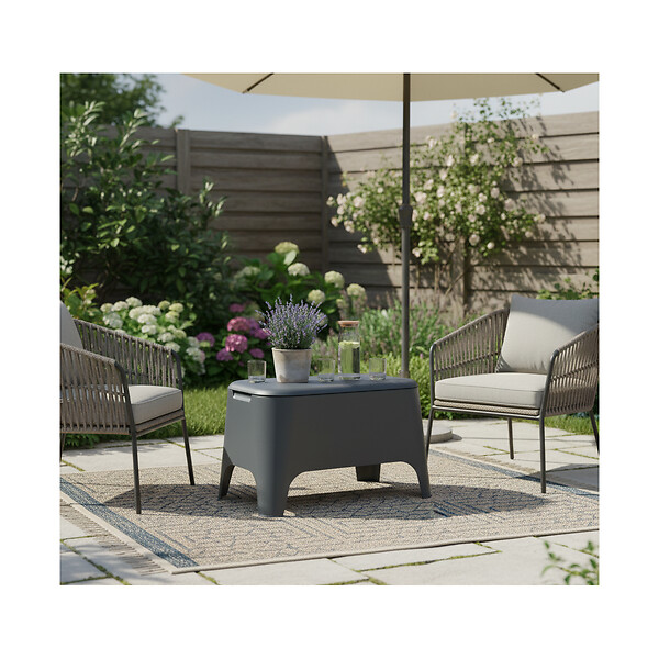 TOOMAX - Table basse de jardin 59x 39x 36cm Anthracite Avec couvercle Extérieur / Intérieur TOOMAX - large