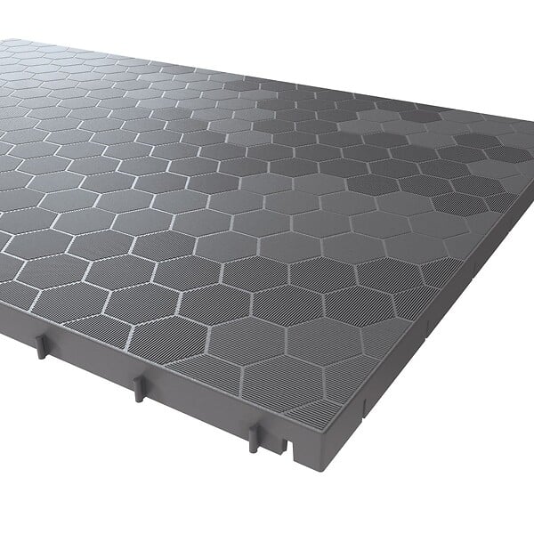 INTEC - Lot de 10 Dalles de sol Clipsables Grises 116x76x3 cm Rectangulaire Polypropylène Revêtement de Sol 7.69m2 INTEC - large