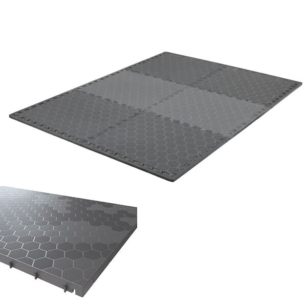 INTEC - Lot de 10 Dalles de sol Clipsables Grises 116x76x3 cm Rectangulaire Polypropylène Revêtement de Sol 7.69m2 INTEC - large
