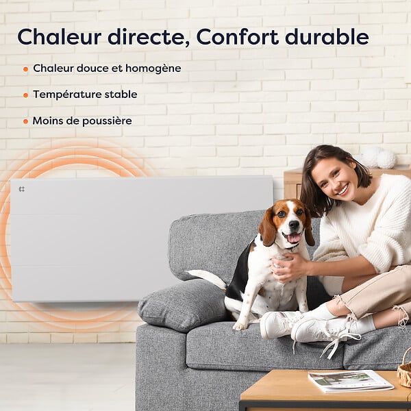 CIARRA - CIARRA CDHT20E Radiateur Electrique Mural 2000W 15-20㎡ Chauffage IP24 Programable Inertie Sèche Céramique - large