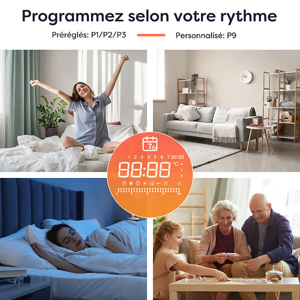 CIARRA - CIARRA CDHT10E Radiateur Electrique Mural 1000W 5-10㎡ Chauffage IP24 Programable Inertie Sèche Céramique - large