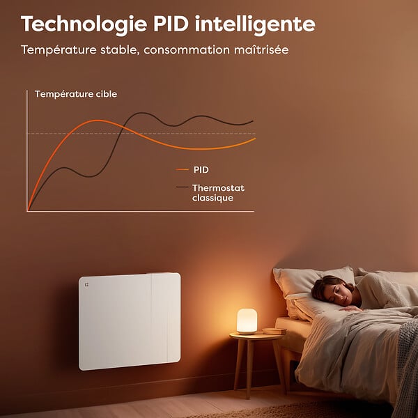 CIARRA - CIARRA CDHTD10A-W Radiateur Electrique Connecté Mural 1000W 5-10㎡ Double Cœur de Chauffe IP24 Chauffage Programable - large