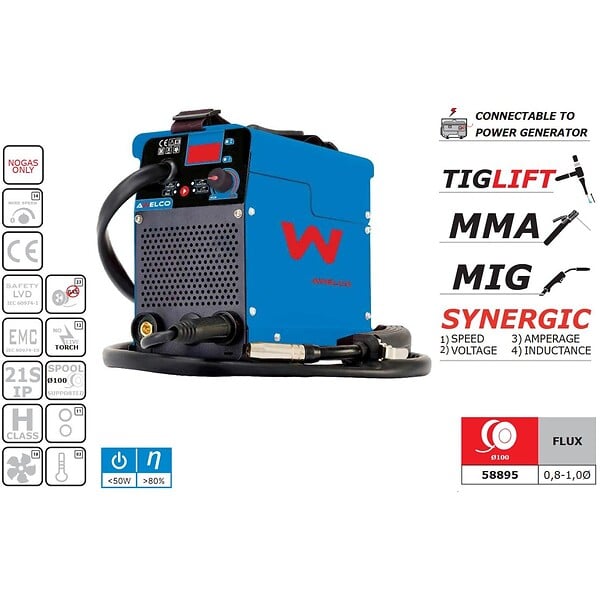 AWELCO - Poste à Souder Numérique MIG - MMA - TIG LIFT 3en1 Technologie IGBT Compact Polyvalent Soudage fil et Electrodes AWELCO - large