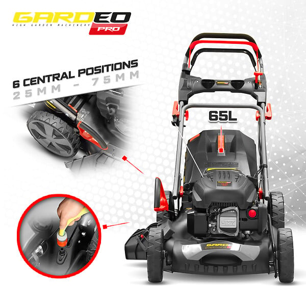 GARDEO PRO - Tondeuse thermique autotractée 170.1cc - 50.8cm livrée avec 2 lames + mulching et éjection latérale - large