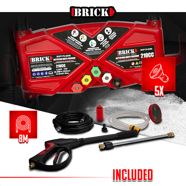 BRICK - Nettoyeur haute pression thermique 205 bars max - 210CC - large