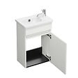 BURGBAD - Pack meuble suspendu lave-mains Joline blanc mat + Robinet lave-mains eau froide Duravit Wave bronze brossé - vignette