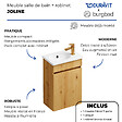 BURGBAD - Pack meuble suspendu lave-mains Joline chêne + Robinet lave-mains eau froide Duravit Wave bronze brossé - vignette