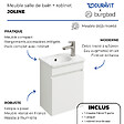 BURGBAD - Pack meuble suspendu lave-mains Joline blanc mat + Robinet lave-mains eau froide Duravit Wave Inox brossé - vignette