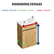 BURGBAD - Pack meuble suspendu lave-mains Joline chêne + Robinet lave-mains eau froide Duravit Wave Doré poli - vignette