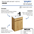 BURGBAD - Pack meuble suspendu lave-mains Joline chêne + Robinet lave-mains eau froide Duravit Wave noir mat - vignette