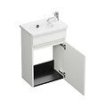 BURGBAD - Pack meuble suspendu lave-mains Joline blanc mat + Robinet lave-mains eau froide Duravit Wave Doré poli - vignette