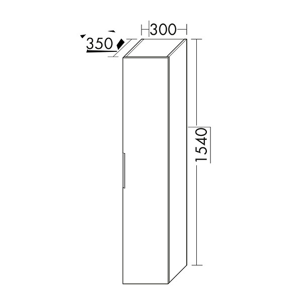 BURGBAD - Colonne de salle de bain Olena 1 porte  blanc brillant - large