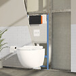 VITRA - Pack WC suspendu VitrA Sento Blanc Compact + Bâti auto-portant V-Fix Core + Plaque Round Noir mat - vignette