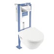 VILLEROY ET BOCH - Pack WC suspendu sans bride  Architectura directflush + abattant frein de chute + bâti-support autoportant + plaque chromée - vignette