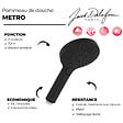 JACOB DELAFON - Pommeau de douche Metro 3 jets noir + flexible + support - vignette