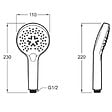 JACOB DELAFON - Pommeau de douche Metro 3 jets noir + flexible + support - vignette