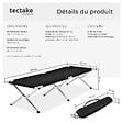 TECTAKE - Lot de 2 lits de camp noir - vignette