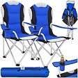 TECTAKE - Chaise pliante avec rembourrage bleu - vignette