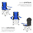 TECTAKE - Chaise pliante avec rembourrage bleu - vignette