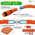 VOUNOT - Tuyau d’Arrosage Extensible 15m avec Accessoires orange - vignette