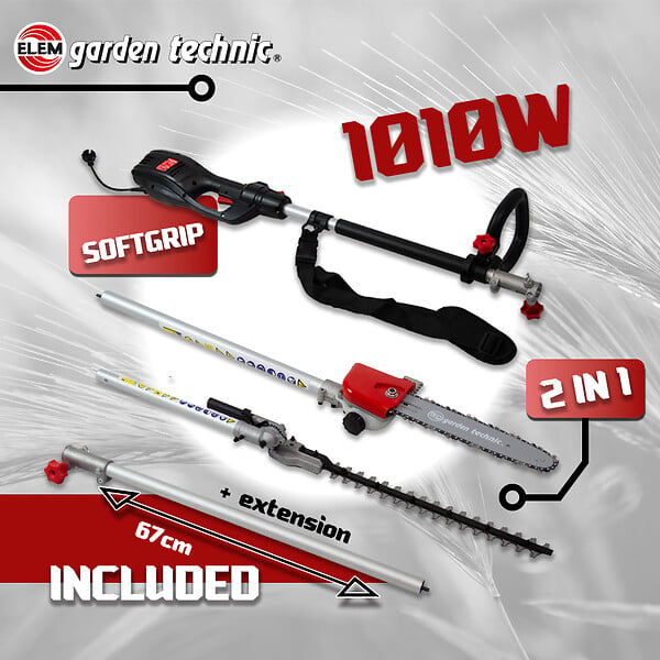 ELEM GARDEN TECHNIC - Scie à ébrancher - Taille haies sur perche 1010W - large