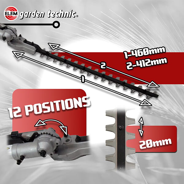 ELEM GARDEN TECHNIC - Scie à ébrancher - Taille haies sur perche 1010W - large