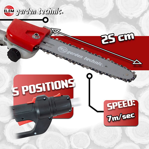 ELEM GARDEN TECHNIC - Scie à ébrancher - Taille haies sur perche 1010W - large