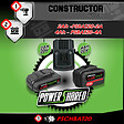 CONSTRUCTOR - Tondeuse à gazon 40V (2x20V) 34 cm - Sans batterie - vignette