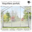 TECTAKE - Serre en aluminium, résistant aux UV, 185x190x195cm blanc transparent - vignette