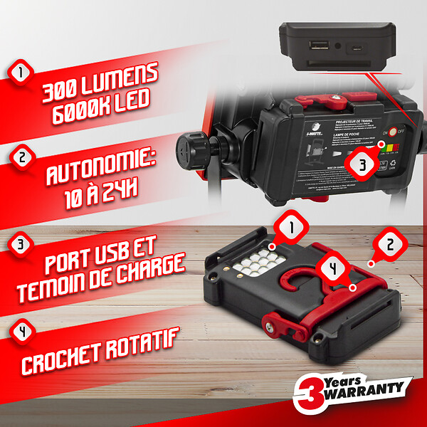 I-WATTS PRO - Spot LED rechargeable 30W   Pro - large