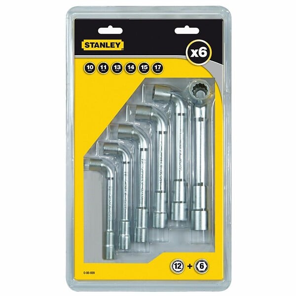 STANLEY - Jeu de 6 clés à pipe débouchée STANLEY  0-86-699  6x6 pans - large