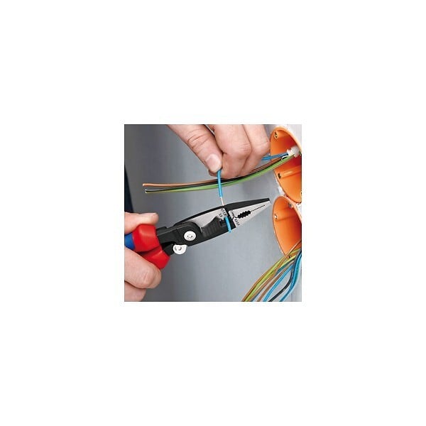KNIPEX - Pince multifonctions 6 outils en 1 - 200mm - Bi-matière - Chromée 1000V - Loquet KNIPEX - 1396200 - large